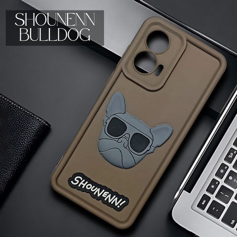 Dark Brown SHOUNENN BULLDOG Silicone case for Motorola Edge 50 Fusion