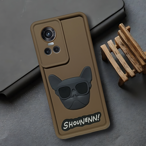 Dark Brown SHOUNENN BULLDOG Silicone case for Oppo Reno 10 Pro