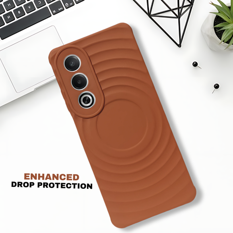 Brown Round Wave Silicone Case for Oppo K12X