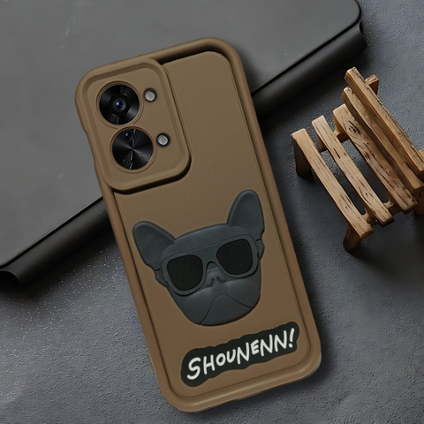 Dark Brown SHOUNENN BULLDOG Silicone case for Oneplus Nord 2T