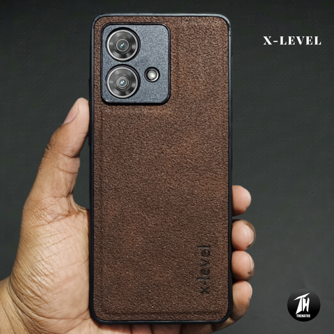 X-LEVEL Dark Brown Leather Case for Motorola Edge 40 Neo