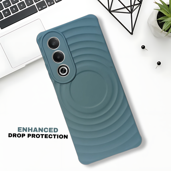 Green Round Wave Silicone Case for Oppo K12X