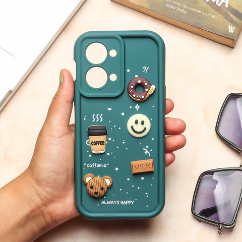 Dark Green COFFEE (ALWAYS HAPPY) Silicone case for Oneplus Nord 2T