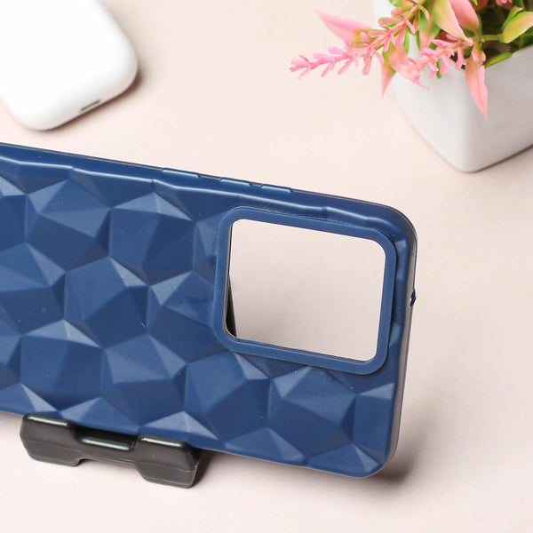 Dark Blue Square Diamond Silicone case for Motorola Edge 40