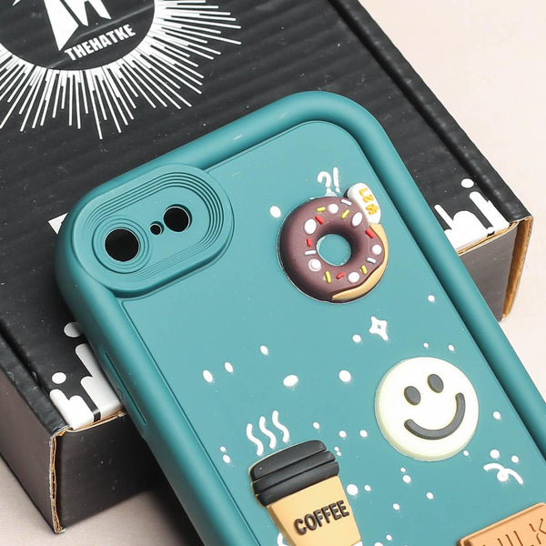 Dark Green COFFEE (ALWAYS HAPPY) Silicone case for Apple iphone 7