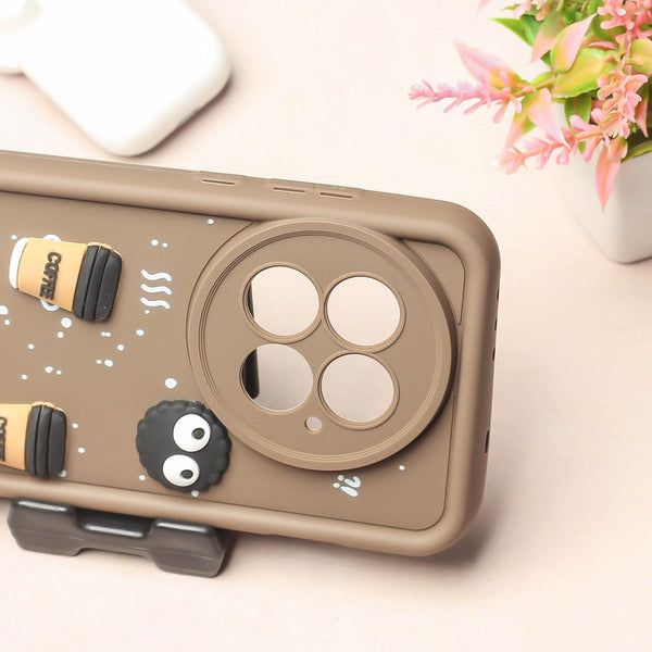 Brown COFFEE (ALWAYS HAPPY) Silicone case for Oneplus 13