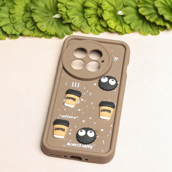 Brown COFFEE (ALWAYS HAPPY) Silicone case for Oneplus 13