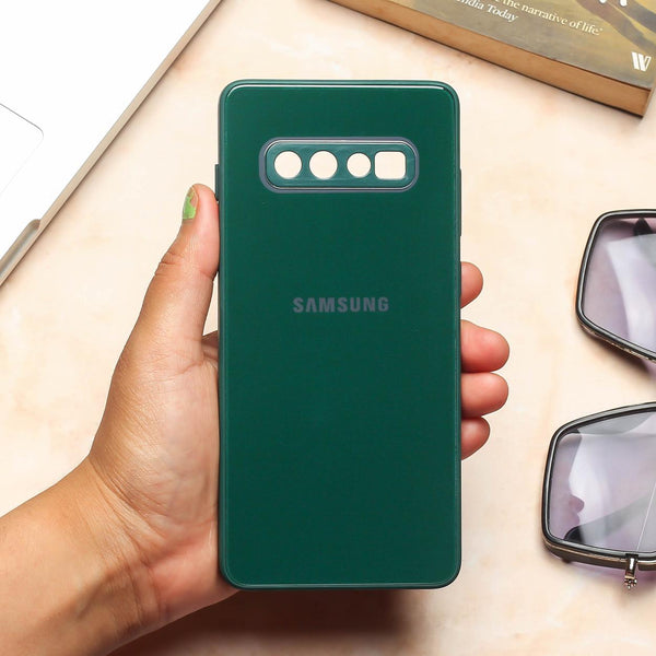 Dark Green camera Safe mirror case for Samsung S10 Plus