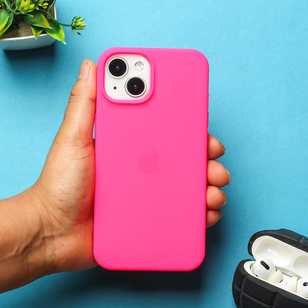 Hot Pink Original Silicone case for Apple iphone 15 – The Hatke Hot Pink Original Silicone case for Apple iphone 15 – The Hatke