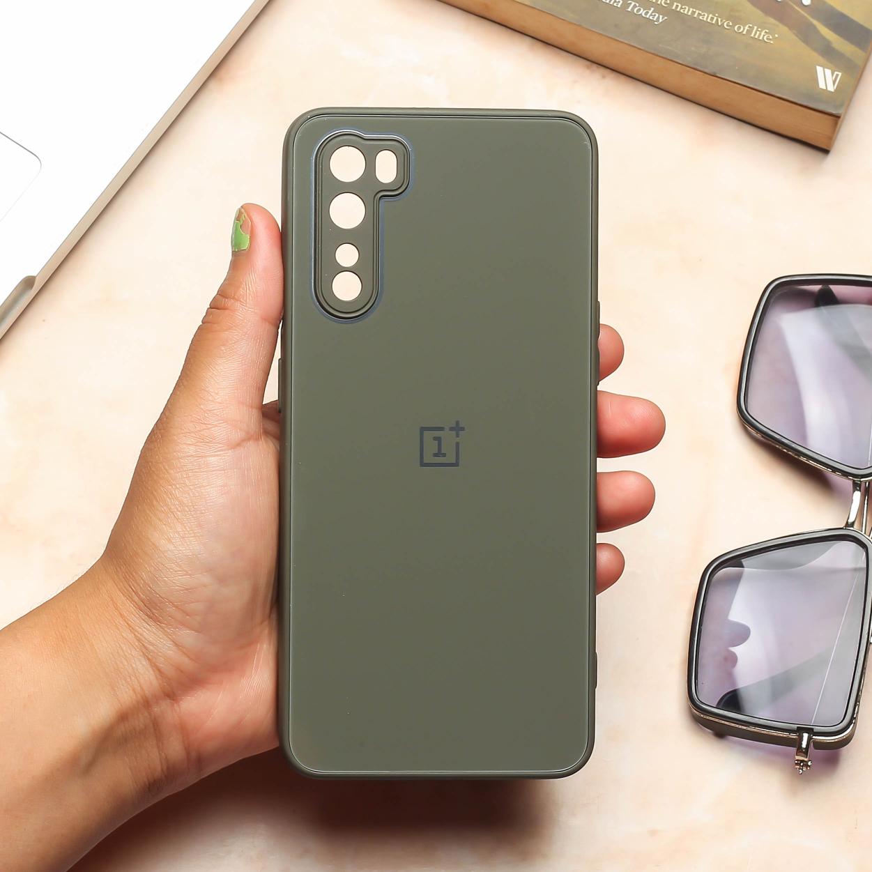 Olive Green camera Safe mirror case for Oneplus Nord