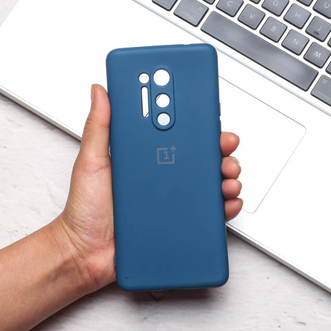 Dark Blue Original Camera Safe Silicone case for Oneplus 8 Pro