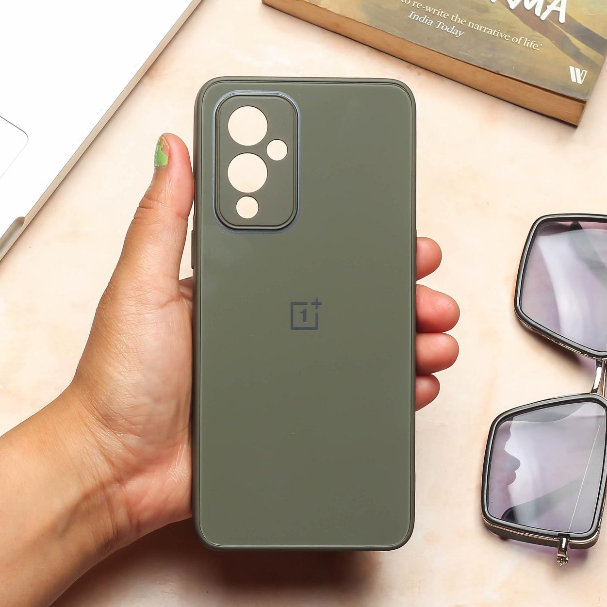 Olive Green camera Safe mirror case for Oneplus 9