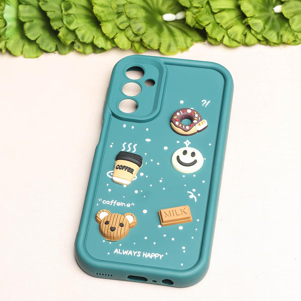 Green COFFEE (ALWAYS HAPPY) Silicone case for Samsung A14