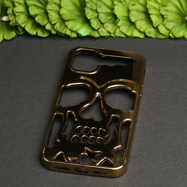 Golden Hollow Skull Design Silicone case for Apple iphone 12