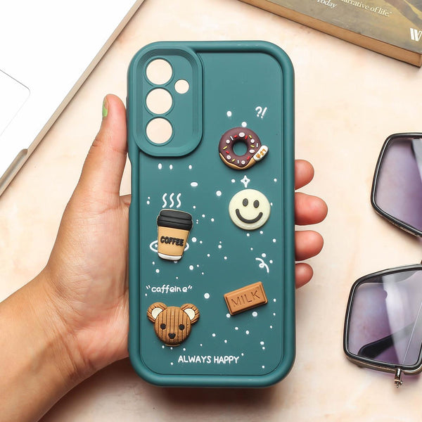 Green COFFEE (ALWAYS HAPPY) Silicone case for Samsung A14