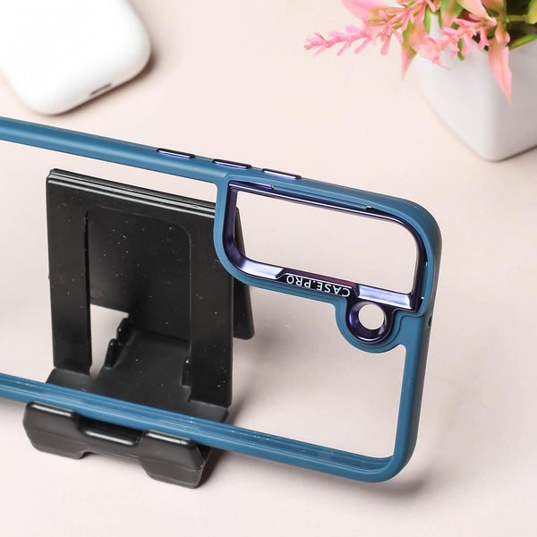Dark Blue Lifted Transperant Case for Samsung S22