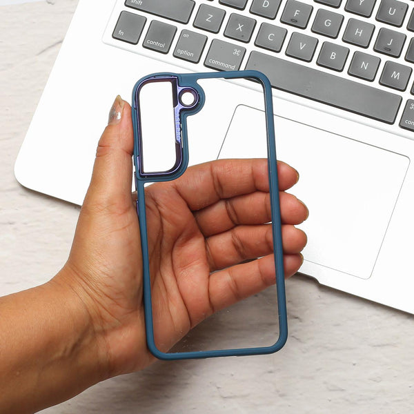 Dark Blue Lifted Transperant Case for Samsung S22