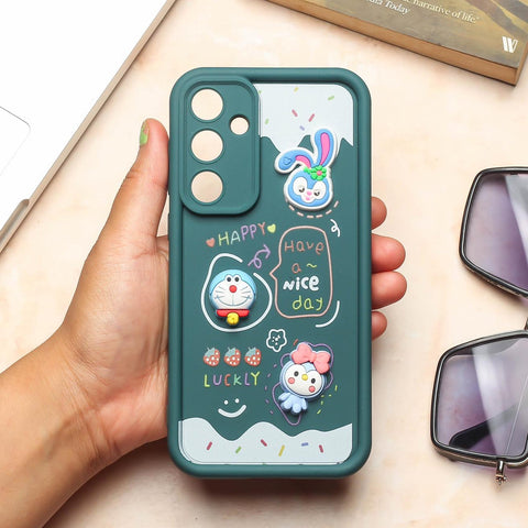 Dark Green Lucky Friends Silicone case for Samsung A55