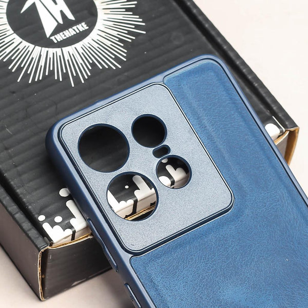 Dark Blue Classic Leather Case for Motorola Edge 50 Pro