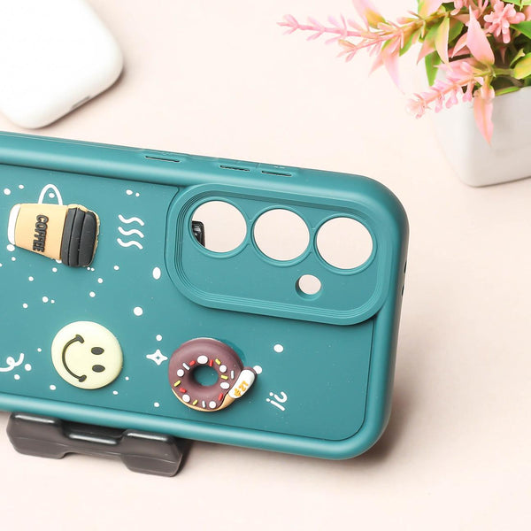 Dark Green COFFEE (ALWAYS HAPPY) Silicone case for Samsung S24 Fe