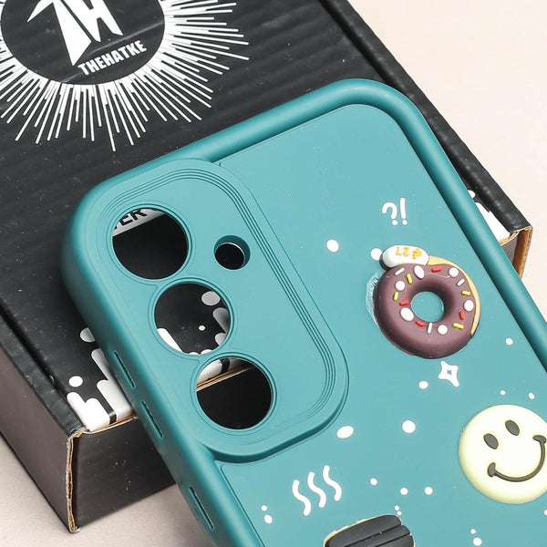 Dark Green COFFEE (ALWAYS HAPPY) Silicone case for Samsung S24 Fe