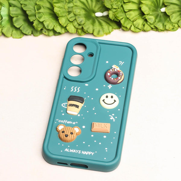 Dark Green COFFEE (ALWAYS HAPPY) Silicone case for Samsung S24 Fe