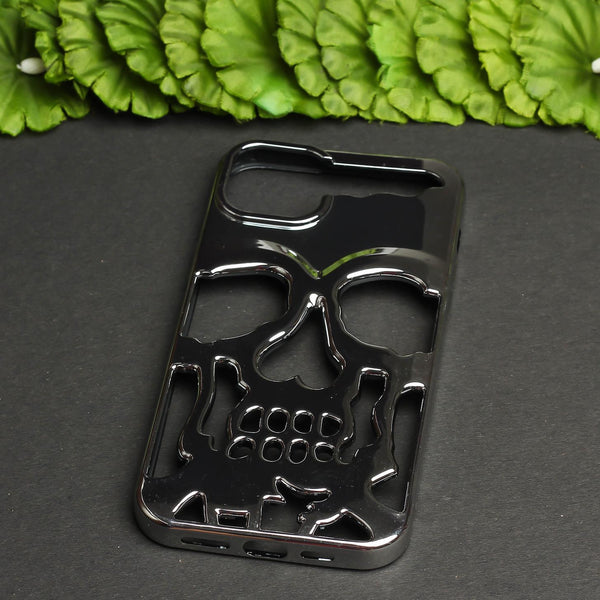 Silver Hollow Skull Design Silicone case for Apple iphone 13 Pro Max