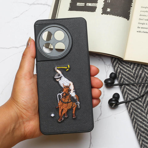 Black Leather Horse Rider Ornamented for Oneplus 11R
