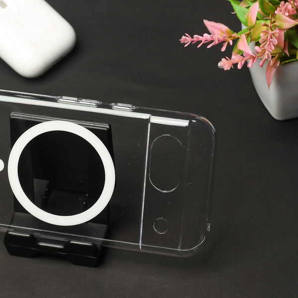 White Shine Magsafe Transparent Silicone case for Google Pixel 7a