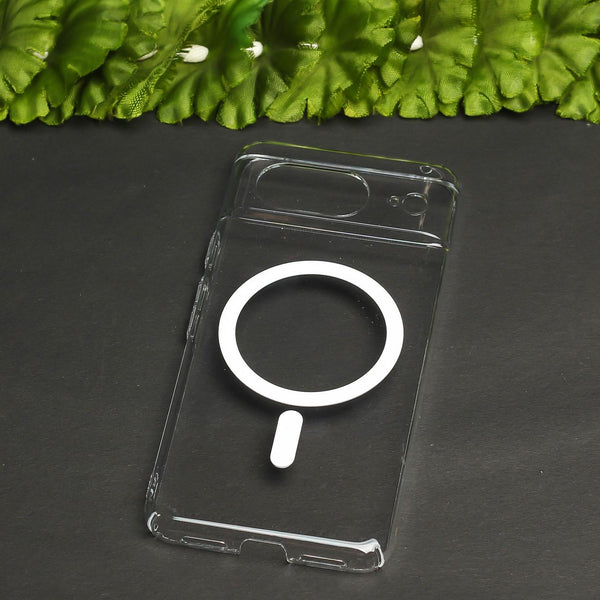 White Shine Magsafe Clear Transparent Silicone case for Google Pixel 7