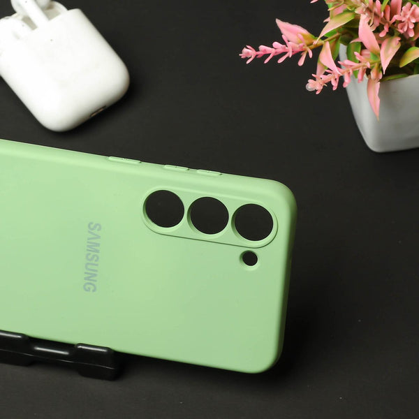 Light Green Original Camera Safe Silicone case for Samsung S21 FE