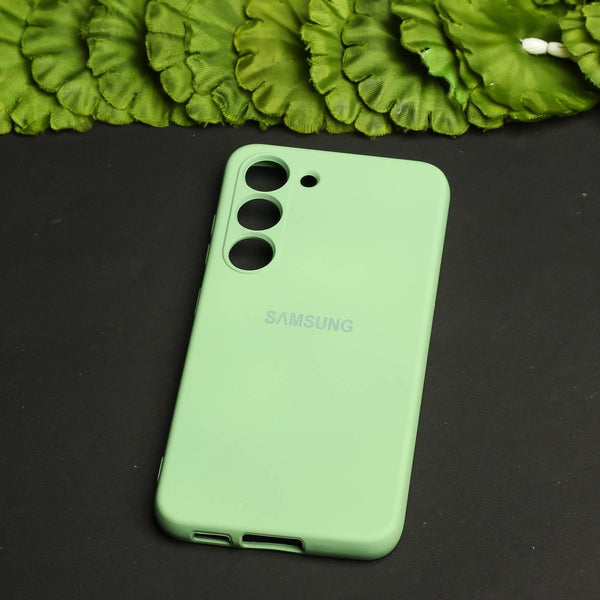 Light Green Original Camera Safe Silicone case for Samsung S21 FE