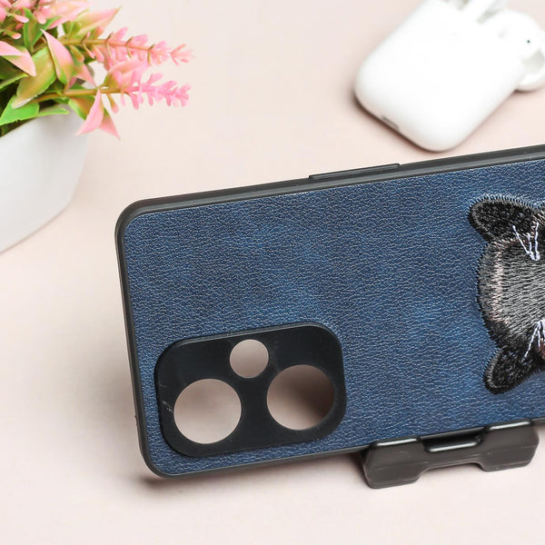 Dark Blue Leather Black Panther Ornamented for Oneplus Nord CE 3 5g