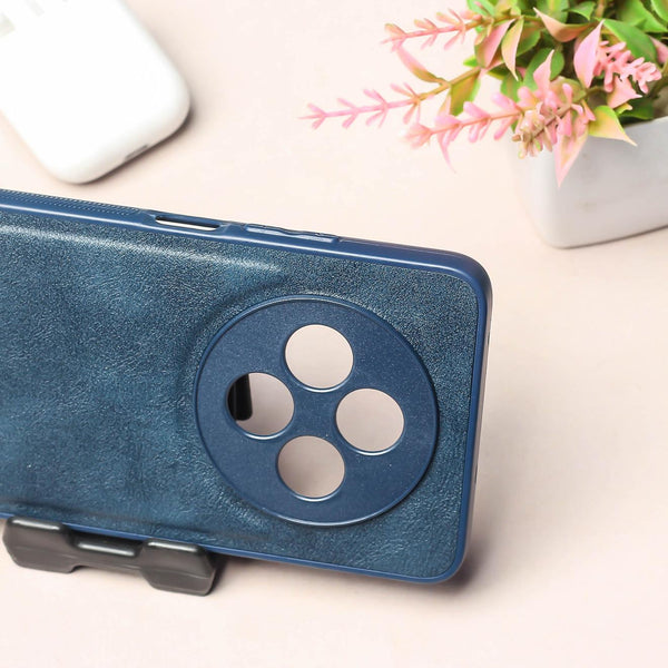 X-LEVEL Dark Blue Leather Case for OPPO Reno 12F 5G