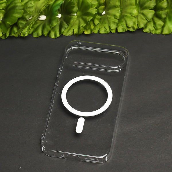 White Shine Magsafe Clear Transparent Silicone case for Google Pixel 9 Pro