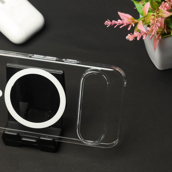 White Shine Magsafe Clear Transparent Silicone case for Google Pixel 9 Pro