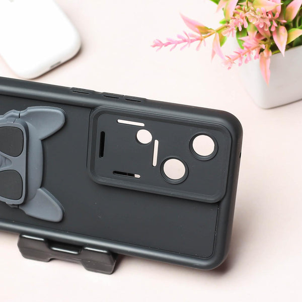 Black SHOUNENN BULLDOG Silicone case for Vivo V30 Pro