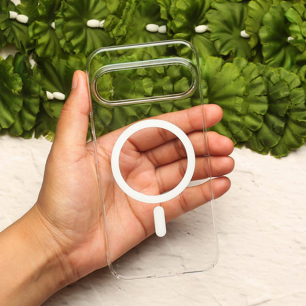 White Shine Magsafe Clear Transparent Silicone case for Google Pixel 9 Pro