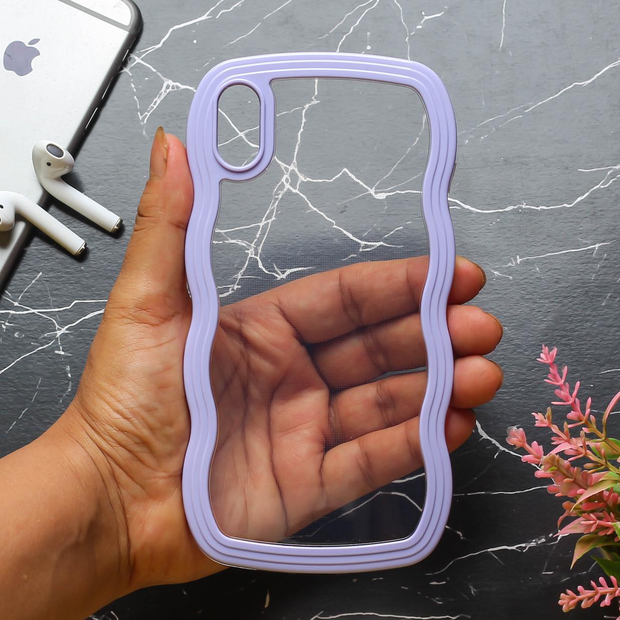 Purple Zig Zag Frame  Silicon Case for Apple Iphone Xr