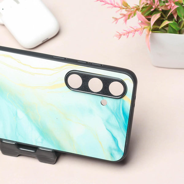 Green Luxe Marble metal back case for Samung S24 FE