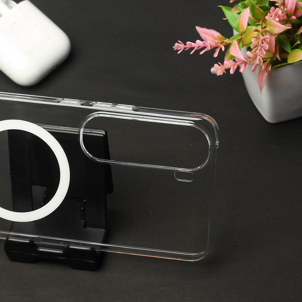 White Shine MagSafe Clear Transparent Silicone case for Vivo Y300