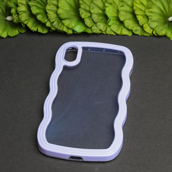 Purple Zig Zag Frame  Silicon Case for Apple Iphone Xr