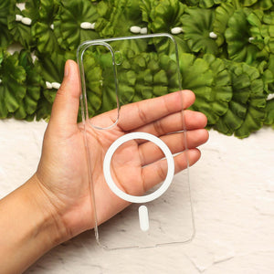 White Shine MagSafe Clear Transparent Silicone case for Vivo Y300