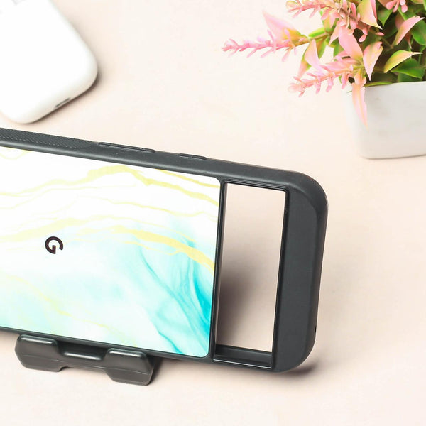 Green Luxe Marble metal back case for Google Pixel 8