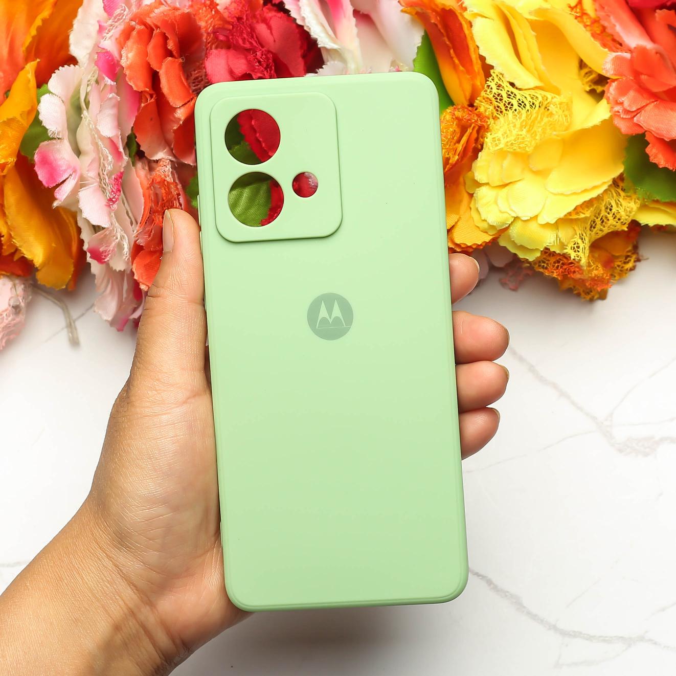 Light  green Candy silicone Case for Motorola G84