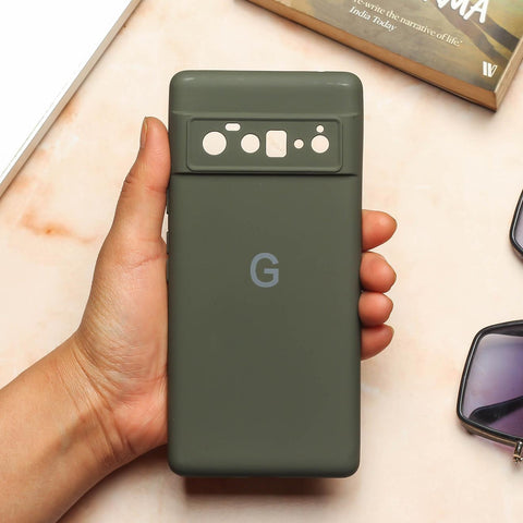 Olive Green Camera Original Silicone case for Google Pixel 6 Pro