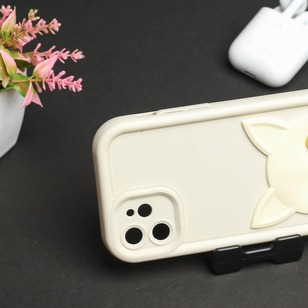 Cream Cute Cat Silicone case for Apple iphone 11