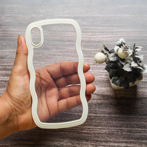 White Zig Zag Frame Silicon Case for Apple Iphone X\xs