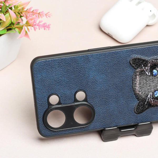 Dark Blue Leather Black Panther Ornamented for Oneplus Nord 3