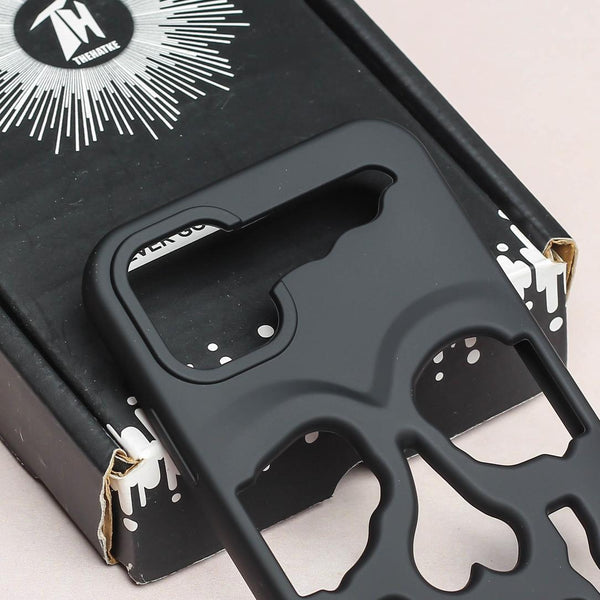 Black Hollow Skull Design Silicone case for Apple iphone 12